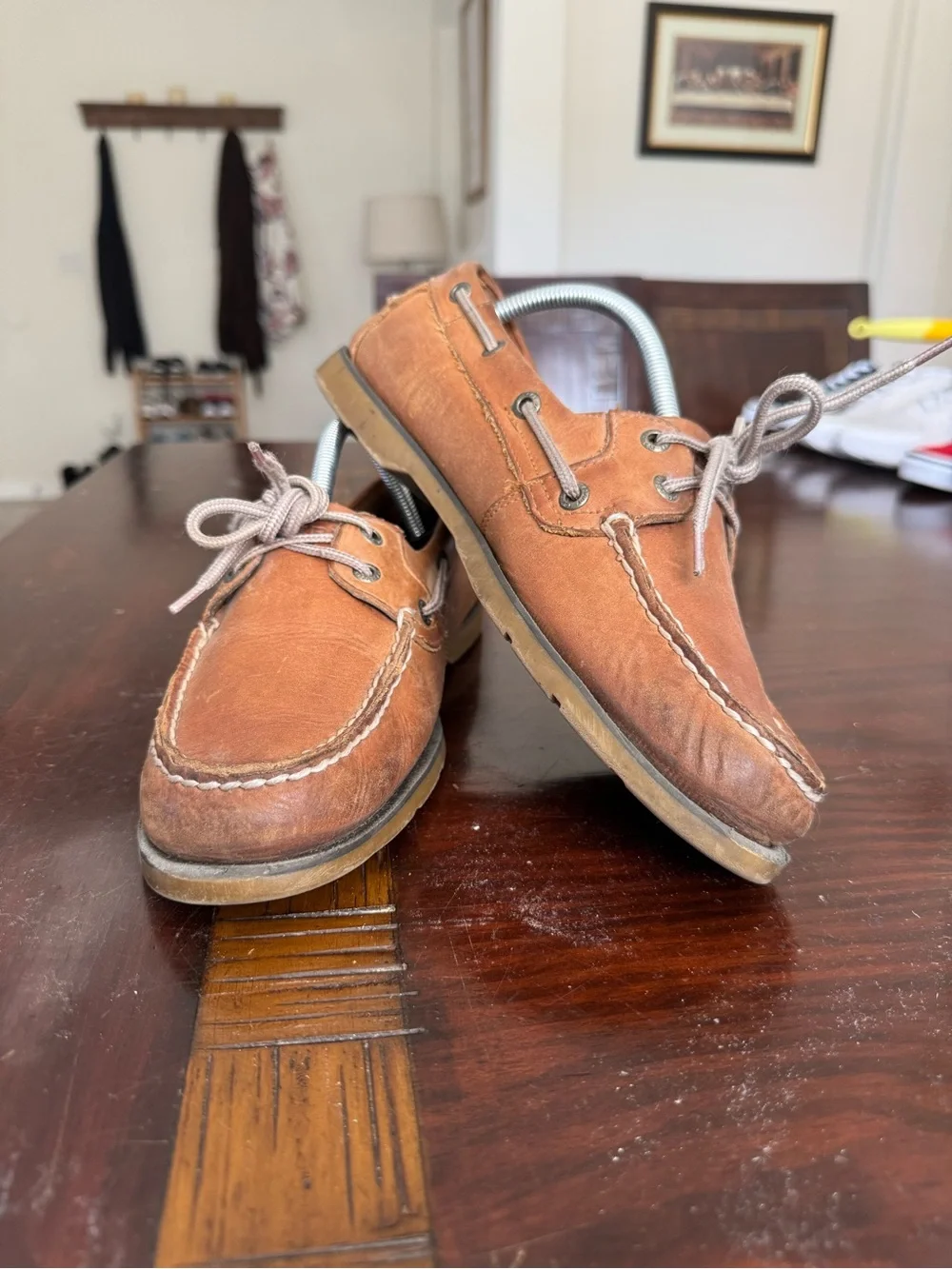Sperry Top-Sider Men’s 8.5 M Leather Boat Shoe Moc Toe Brown Amber Classic 2 Eye